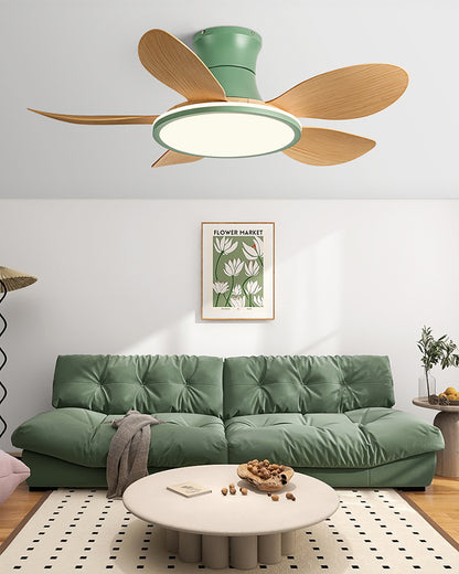 WOMO Modern Low Profile Ceiling Fan Lamp - WM5239