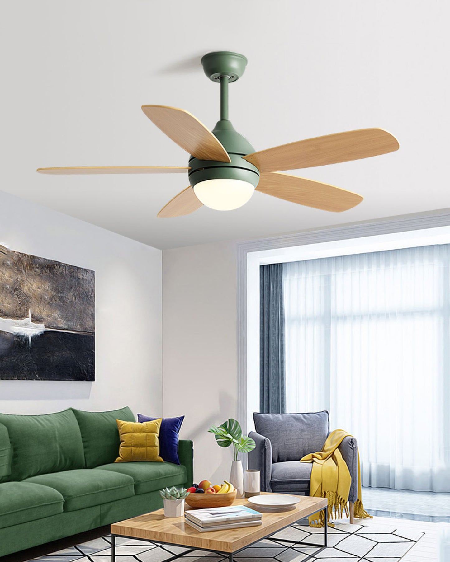 WOMO Modern 5 Blade Ceiling Fan Lamp - WM5247