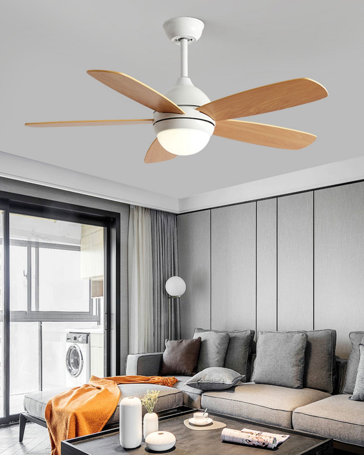 WOMO Modern 5 Blade Ceiling Fan Lamp - WM5247