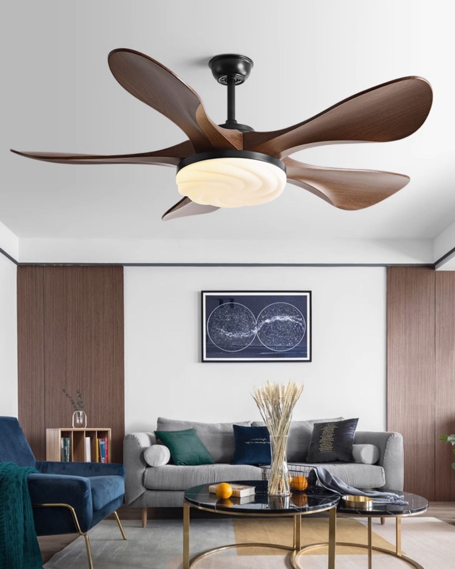 WOMO Moderner Deckenventilator mit hellem Licht - WM5256