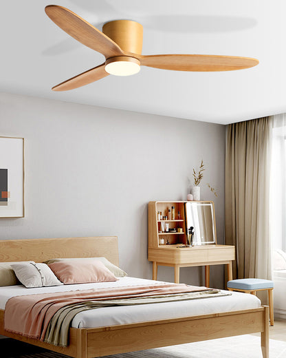 WOMO Wood Low Profile Ceiling Fan Lamp - WM5259