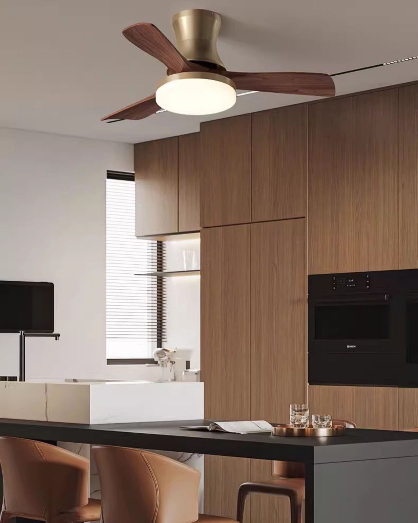 WOMO Mid Century Modern Ceiling Fan Lamp - WM5280