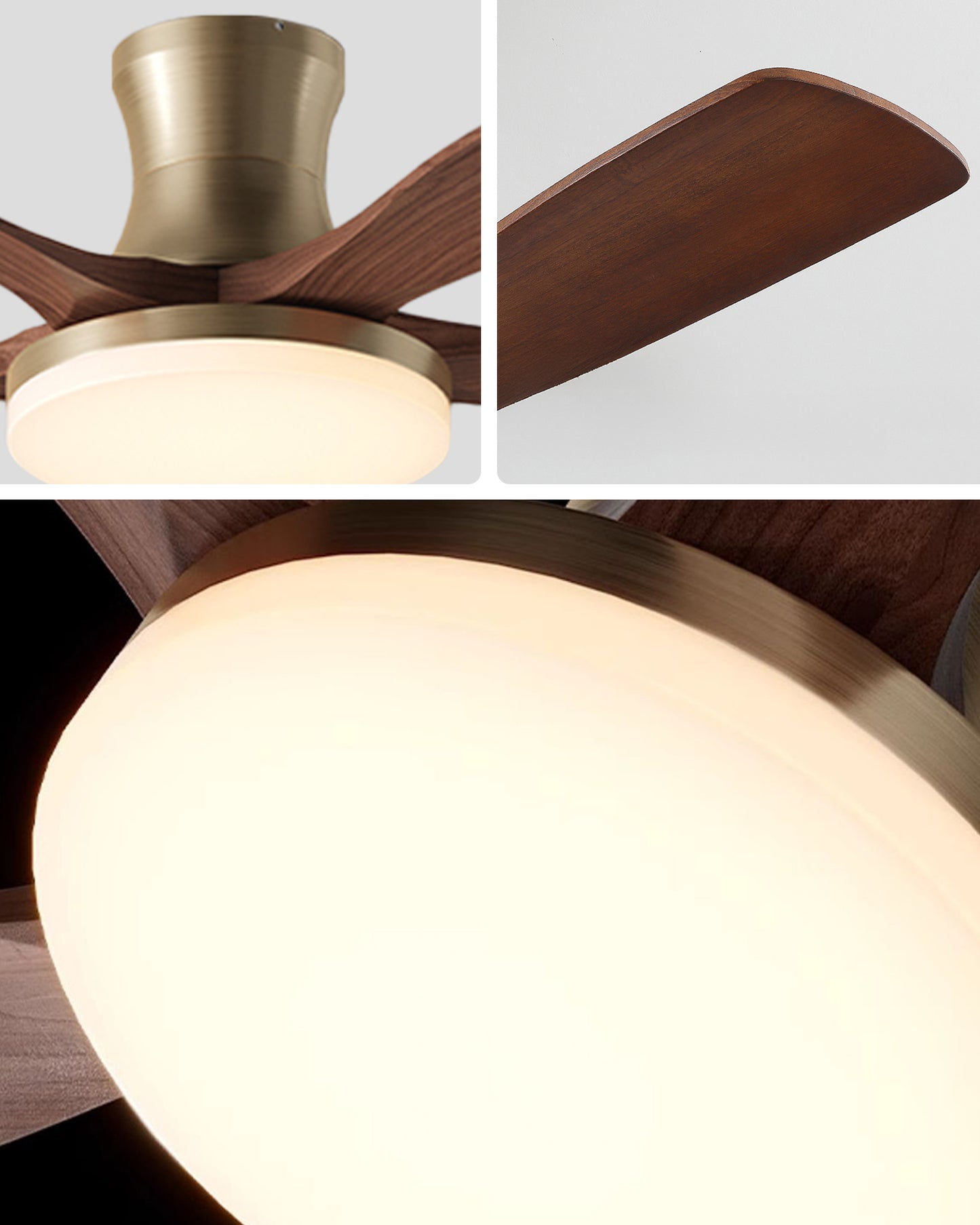 WOMO Mid Century Modern Ceiling Fan Lamp - WM5280