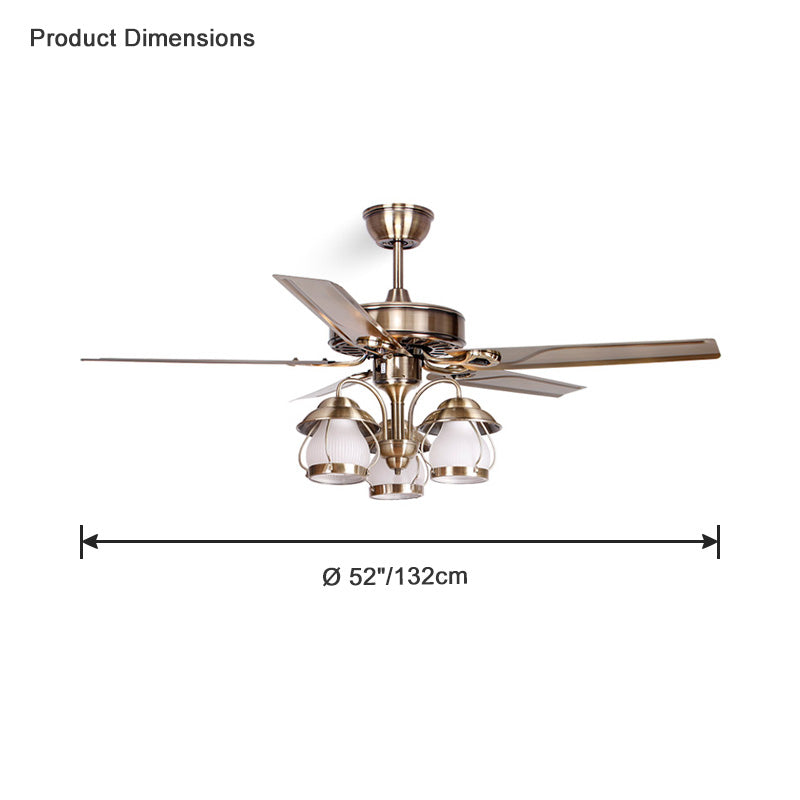 WOMO 52 Vintage Deckenventilator Kronleuchter-WM5031