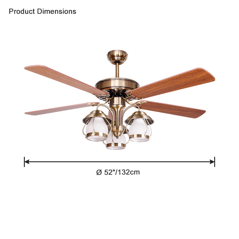 WOMO 52 Vintage Deckenventilator Kronleuchter-WM5031