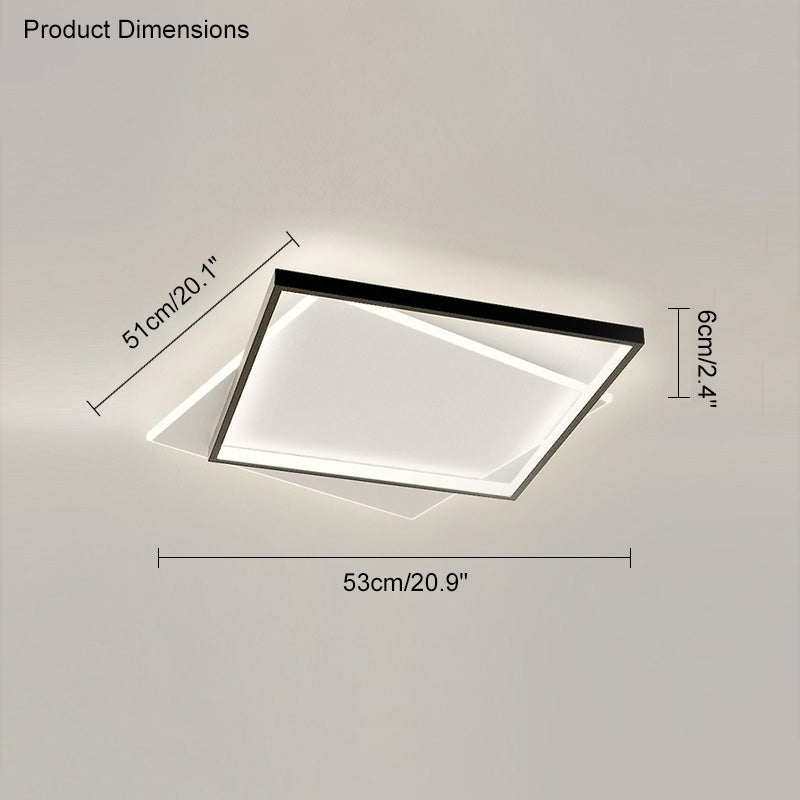 WOMO LED Ceiling Light Square Flat Black White Modern Bedroom-WM1011