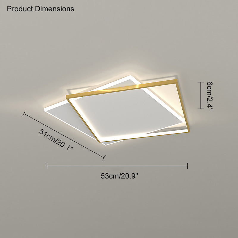WOMO LED Ceiling Light Square Flat Black White Modern Bedroom-WM1011