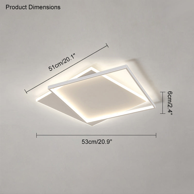 WOMO LED Ceiling Light Square Flat Black White Modern Bedroom-WM1011