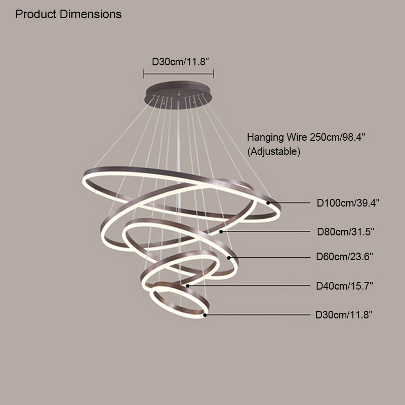 WOMO Tiered Ring LED Chandelier-WM2159
