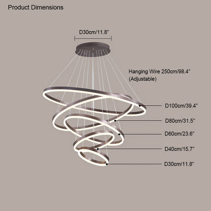 WOMO Tiered Ring LED Chandelier-WM2159