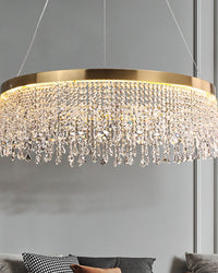 WOMO Round Gold Chandelier with Crystals - WM2362
