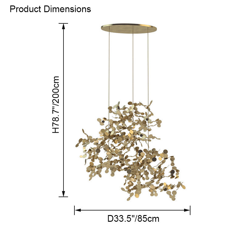 WOMO Cluster Pendant Light Silver Gold Dining Table Modern-WM2042