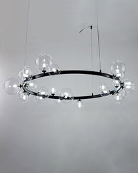 WOMO Salon Lustre Noir Rond Boules de Verre-WM2292