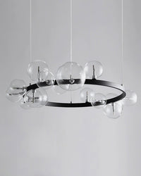 WOMO Salon Lustre Noir Rond Boules de Verre-WM2292