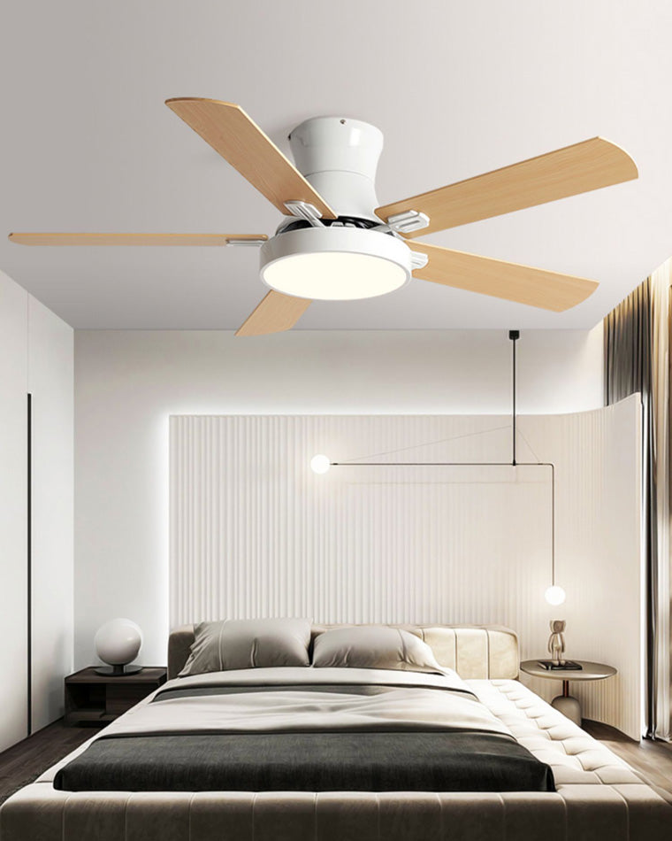 WOMO Flache Deckenventilatorlampe aus Holz-WM5014
