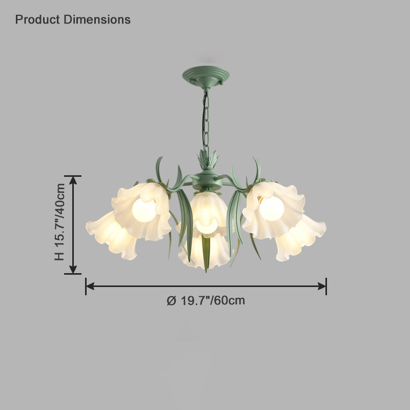 WOMO Tole Flower Glas-Kronleuchter-WM2307