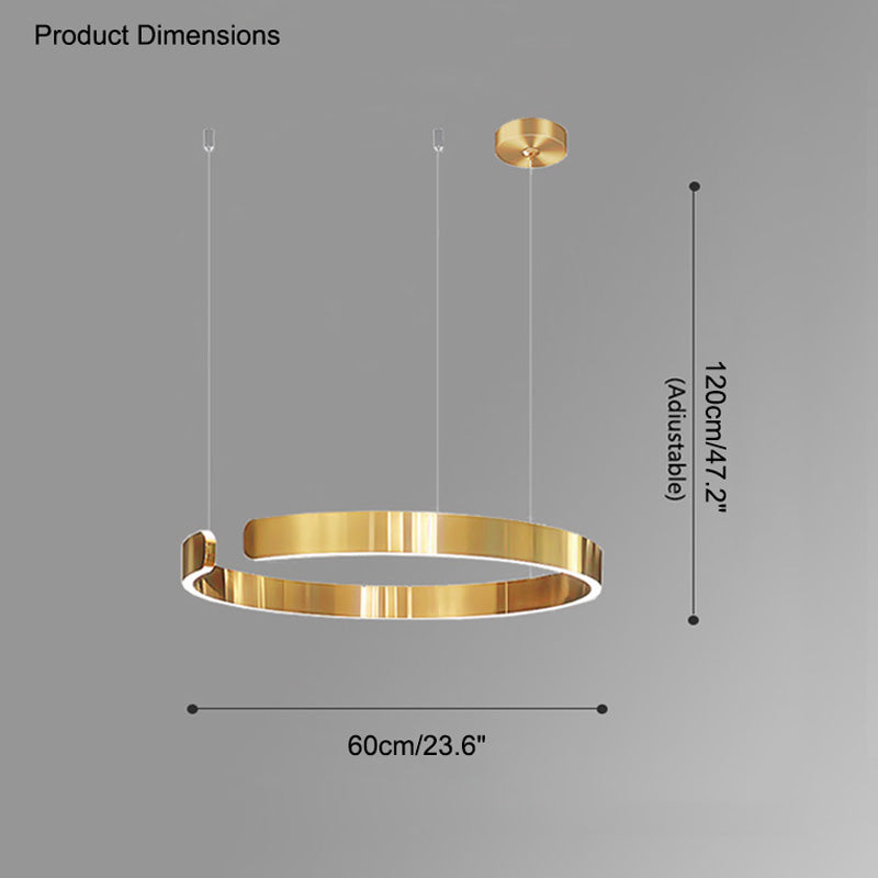WOMO Black/Gold Ring LED Chandelier-WM2009