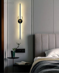 WOMO Lange Wandleuchte mit Geweih -WM6019