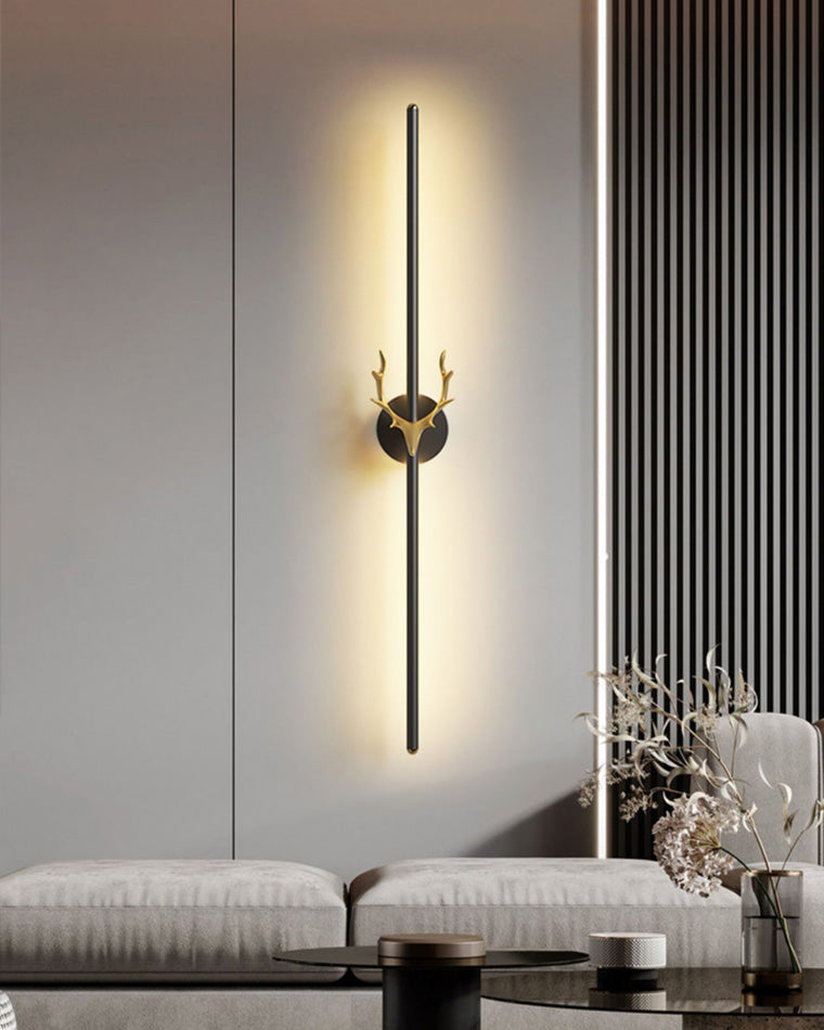 WOMO Lange Wandleuchte mit Geweih -WM6019