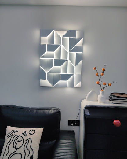 WOMO Rectangular Sculptural Art Wall Sconce-WM6020