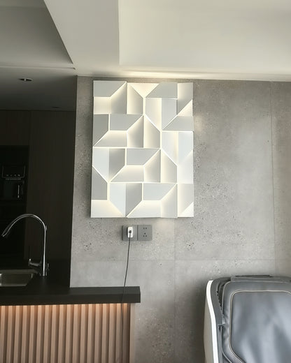 WOMO Rectangular Sculptural Art Wall Sconce-WM6020