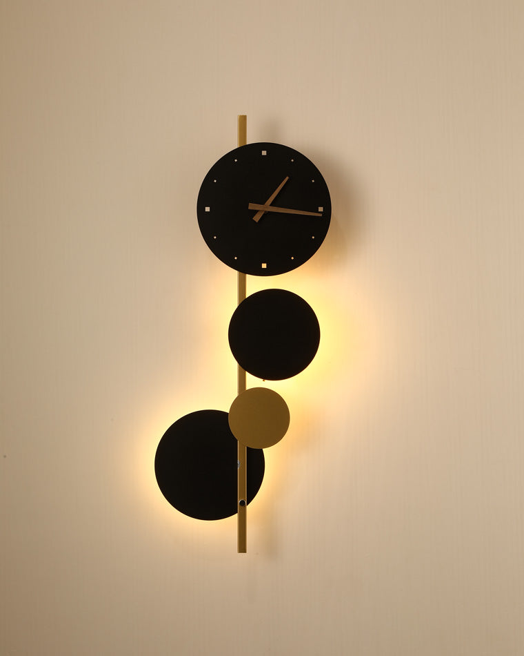 WOMO Skulpturale Wanduhr mit LED-Licht - WM6087