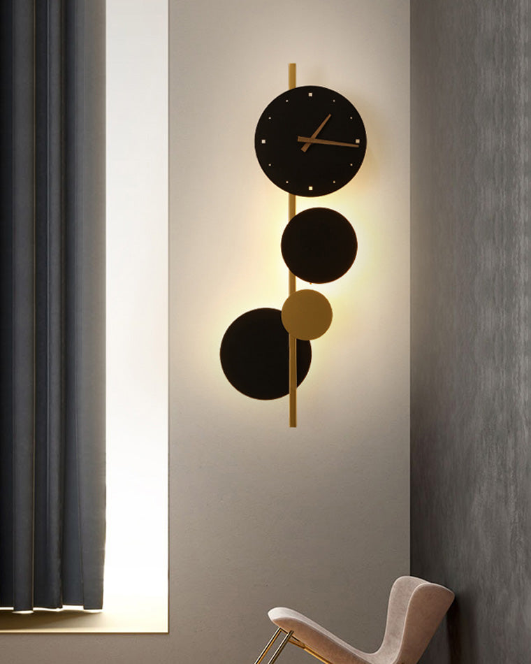 WOMO Skulpturale Wanduhr mit LED-Licht - WM6087