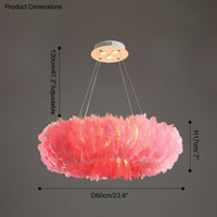 WOMO Feather Pendant Light Round Bedroom-WM2060