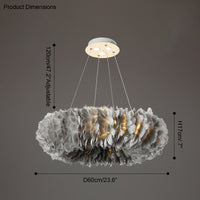 WOMO Feather Pendant Light Round Bedroom-WM2060