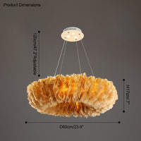 WOMO Feather Pendant Light Round Bedroom-WM2060