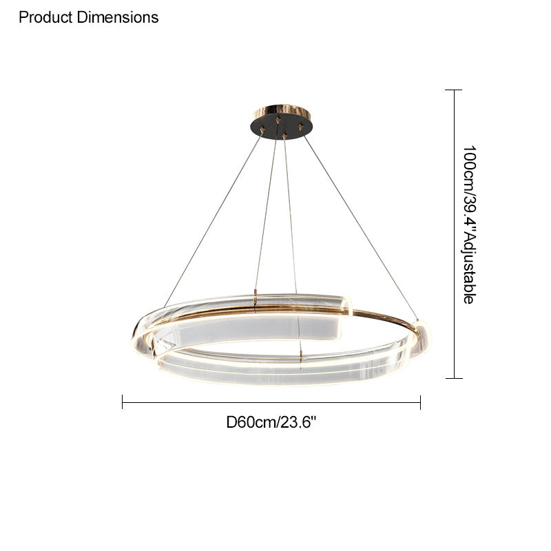 WOMO Goldener runder LED-Kronleuchter WM2165