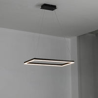 WOMO Metall Schwarzer LED Kronleuchter Rechteckig Für hohe decken-WM2120