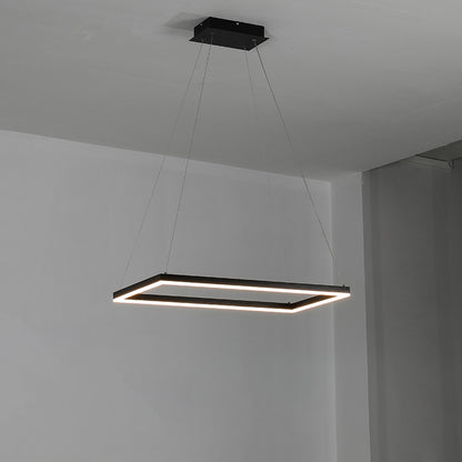 WOMO Black Tiered Rectangular Chandelier-WM2120