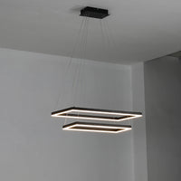 WOMO Metall Schwarzer LED Kronleuchter Rechteckig Für hohe decken-WM2120
