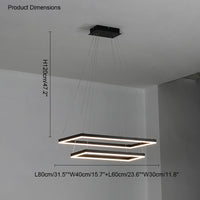 WOMO Metall Schwarzer LED Kronleuchter Rechteckig Für hohe decken-WM2120