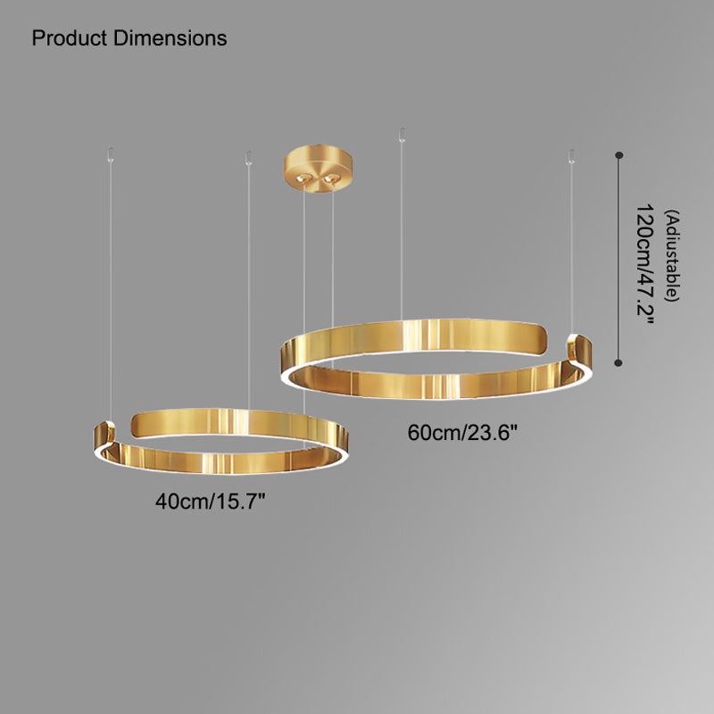WOMO Black/Gold Ring Led Chandelier-WM2009