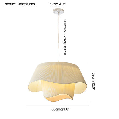 WOMO Pleated Fabric Drum Pendant Light-WM2130