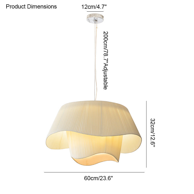 WOMO Suspension luminaire cylindrique plissée en tissu - WM2130
