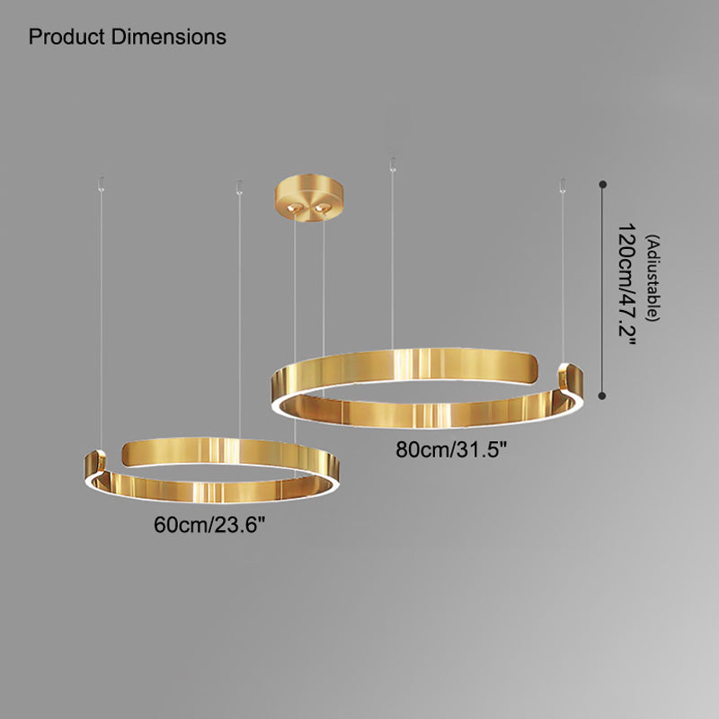 WOMO Black/Gold Ring LED Chandelier-WM2009