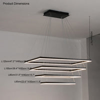 WOMO Metall Schwarzer LED Kronleuchter Rechteckig Für hohe decken-WM2120