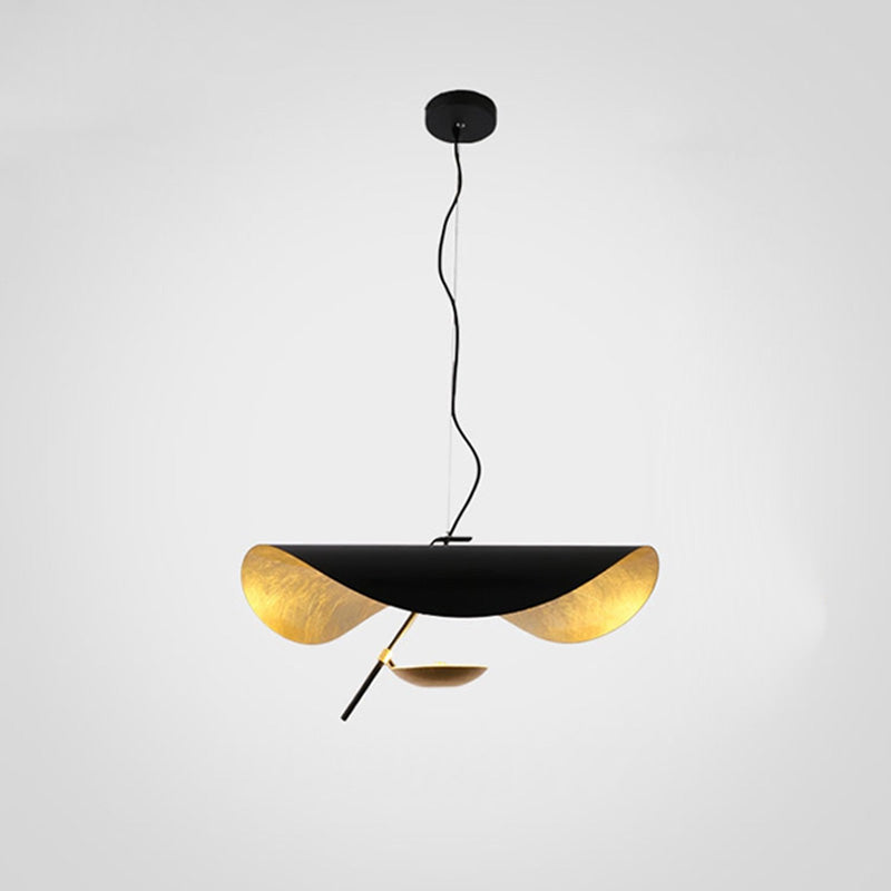 WOMO Moderne Pendelleuchte Indirekt Schwarz Gold Esstisch Metall-WM2088