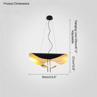 WOMO Moderne Pendelleuchte Indirekt Schwarz Gold Esstisch Metall-WM2088