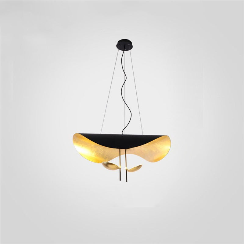 WOMO Moderne Pendelleuchte Indirekt Schwarz Gold Esstisch Metall-WM2088