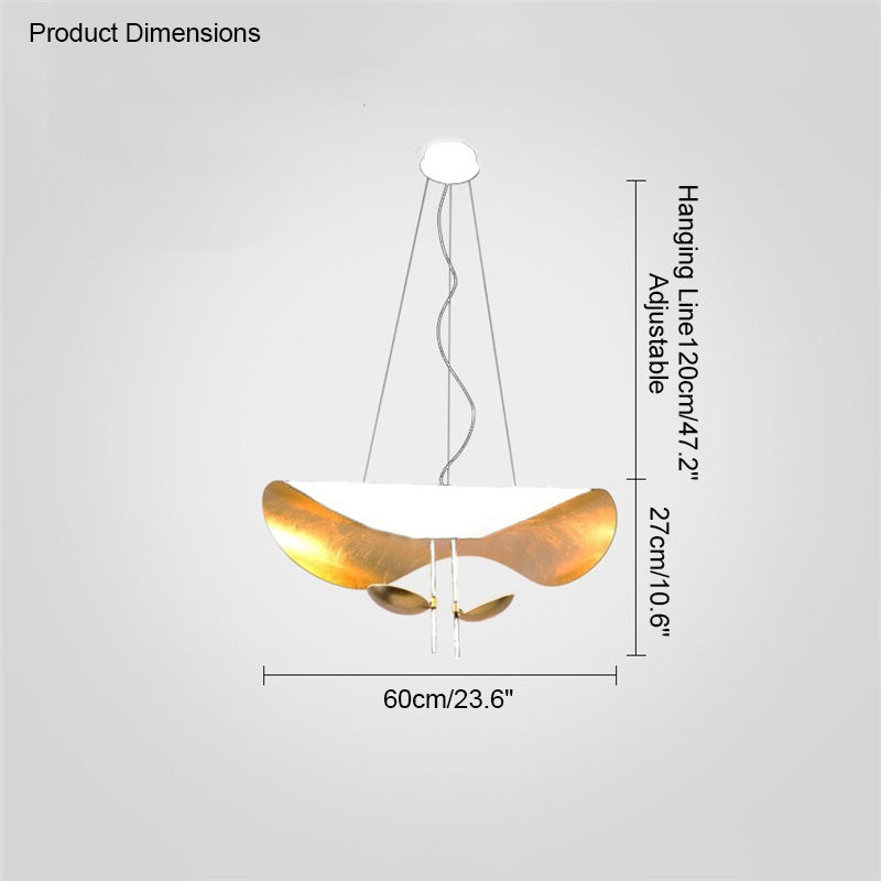 WOMO Moderne Pendelleuchte Indirekt Schwarz Gold Esstisch Metall-WM2088