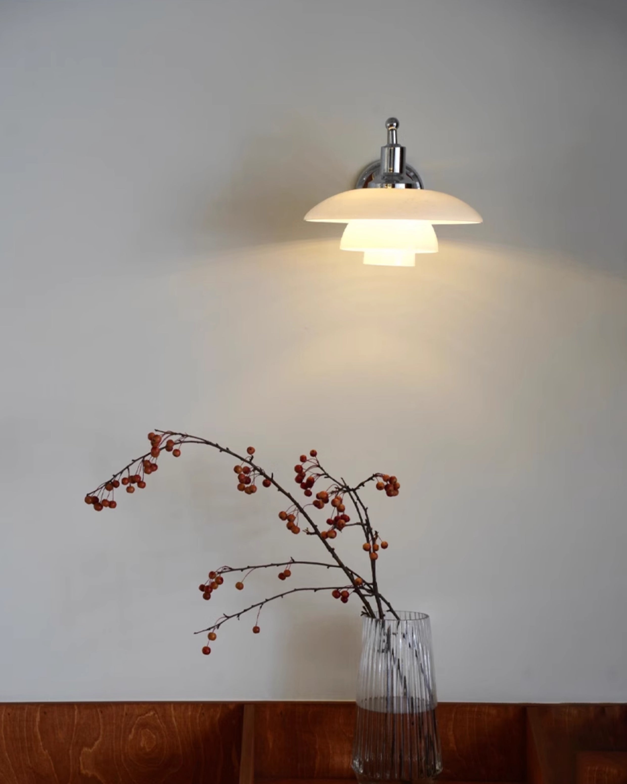 WOMO Weiße Glas Mid Century Modern Wandleuchte-WM6123