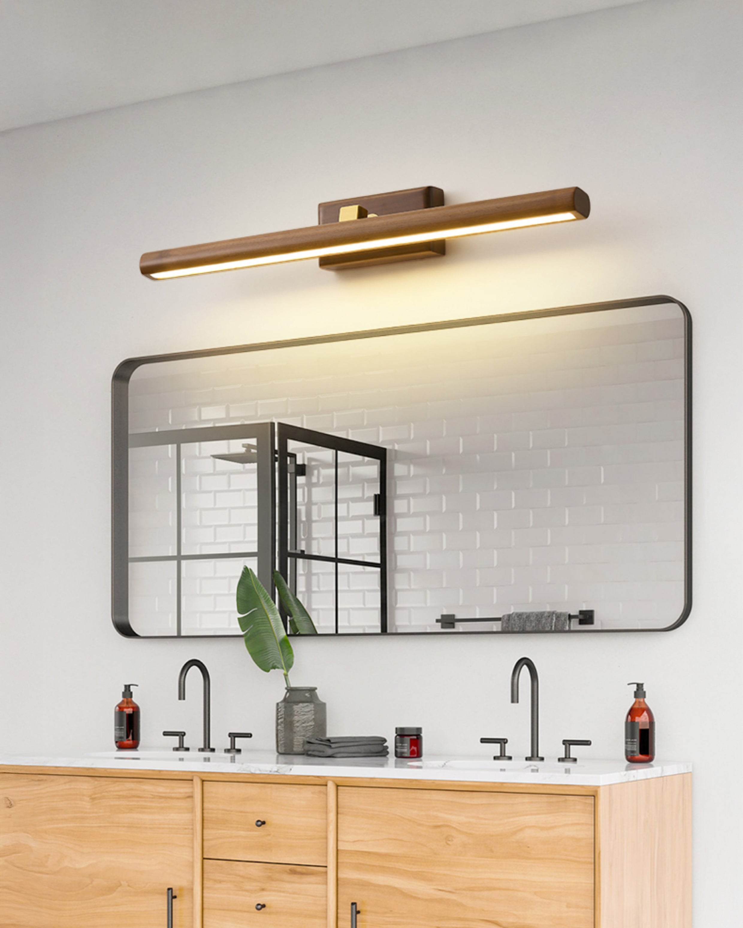 WOMO Verstellbare Walnuss-Linear Wandleuchte-WM6127