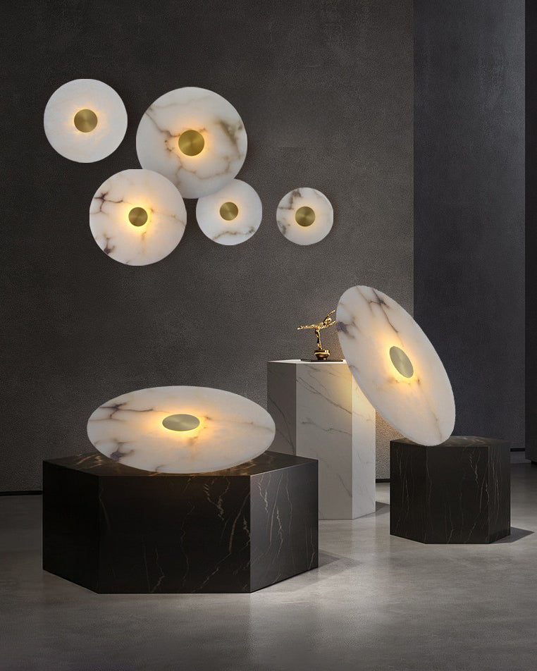 WOMO Art Deco Disc Alabaster Wall Light-WM6128