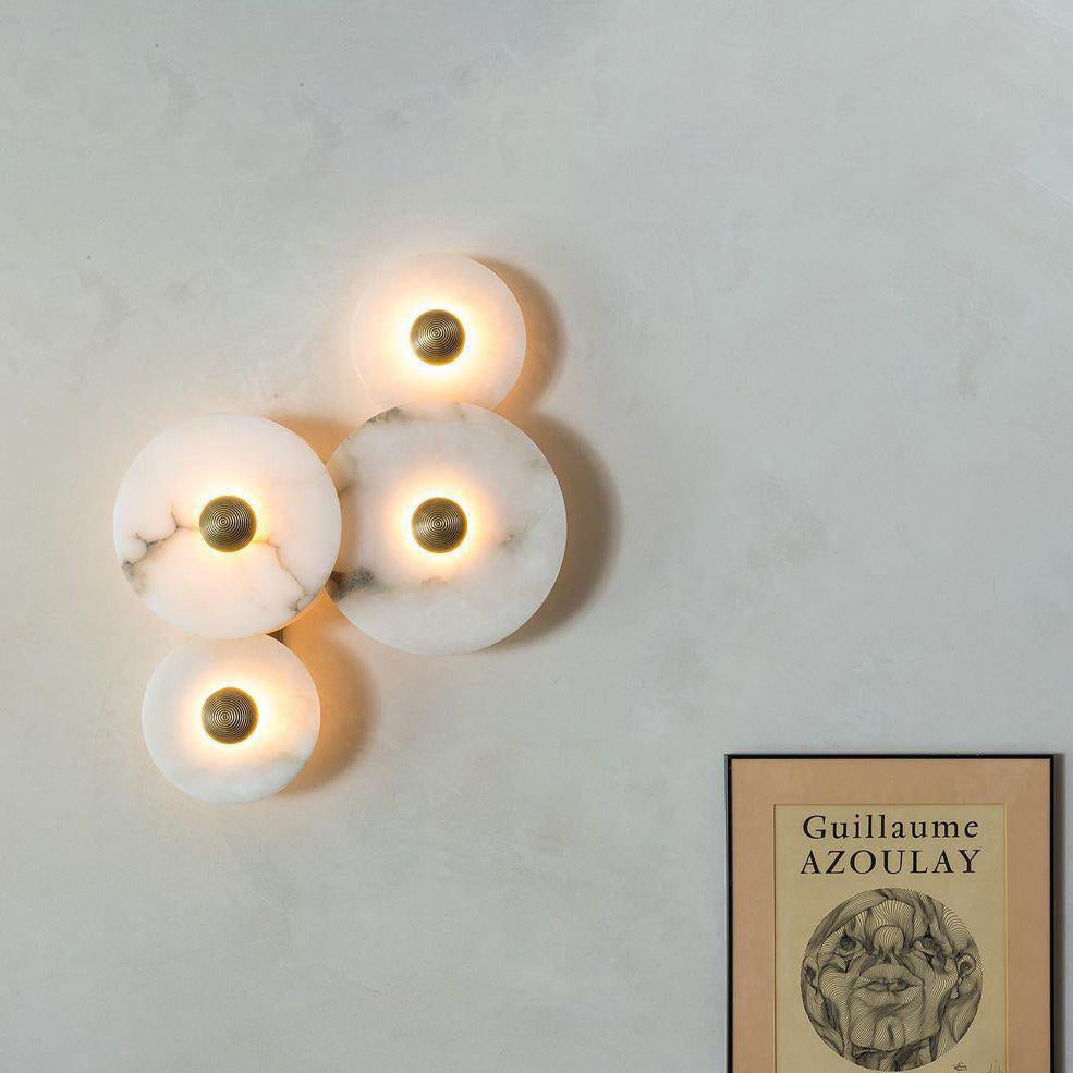 WOMO Art Deco Disc Alabaster Wall Light-WM6128