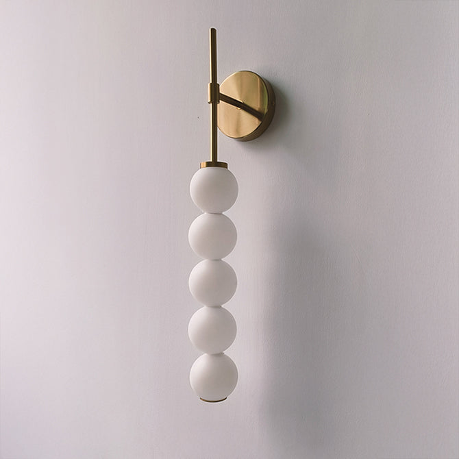 WOMO Weiße Glaskugel, hohe Wandleuchte-WM6141