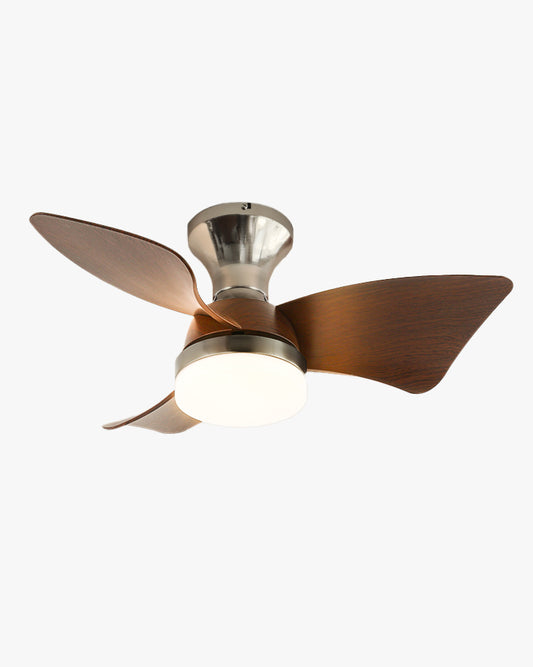 WOMO Small Silver Low Profile Ceiling Fan Lamp - WM5150